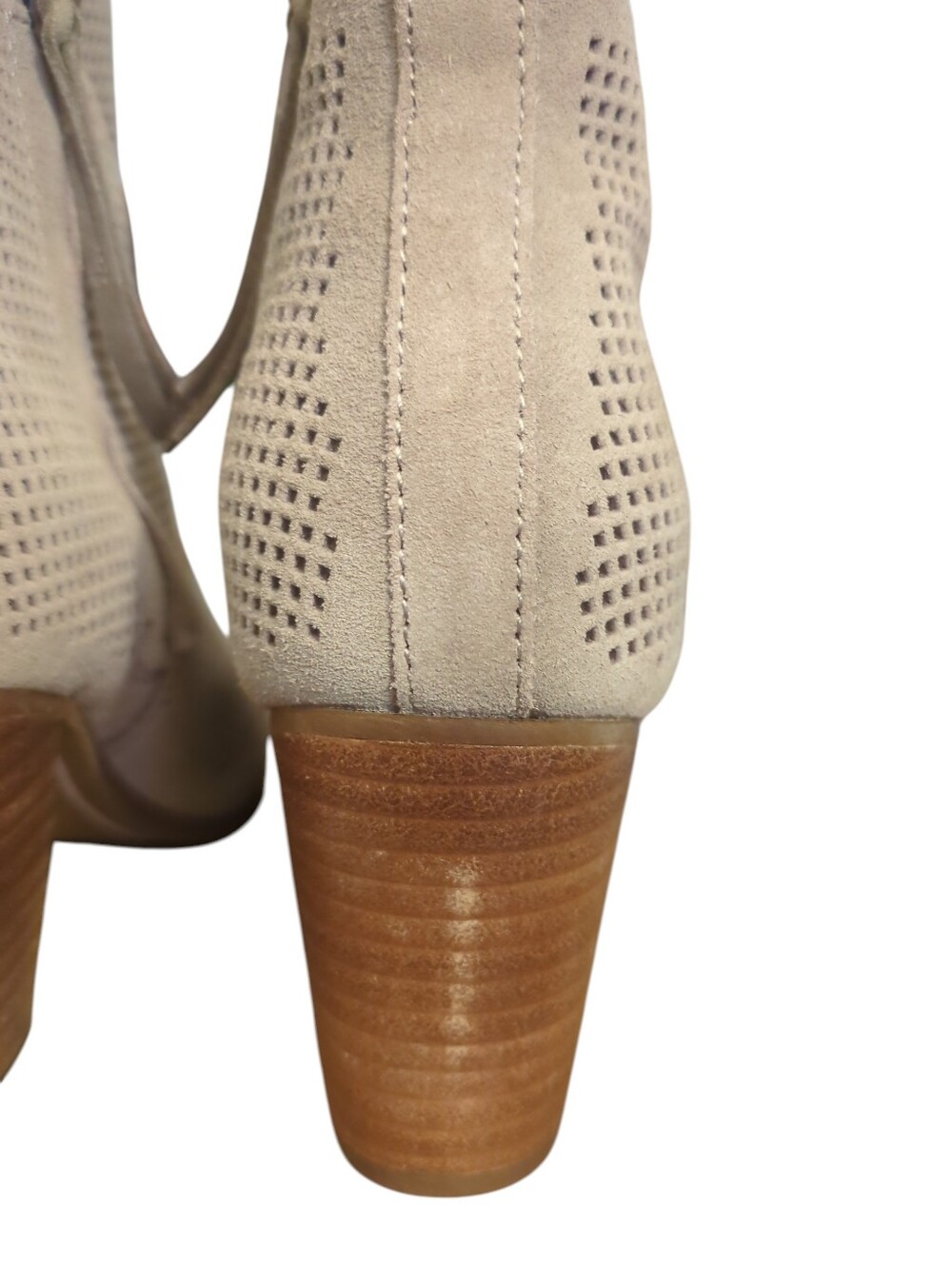 Toms Perforated Suede Ankle Boots in Light Beige Size 6 - Picture 4 of 9